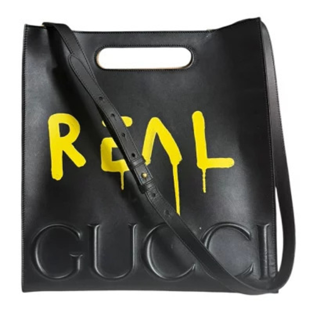 Gucci Ghost Shoulder Bag Leather Black